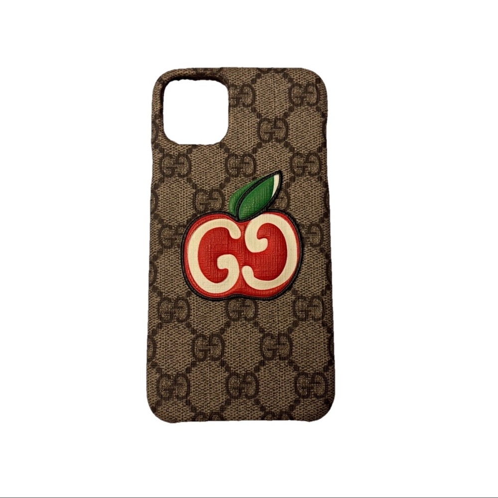 Authentic Gucci Beige GG with Apple design.  Designer iPhone Case iPhone 11 Pro - Picture 2 of 12